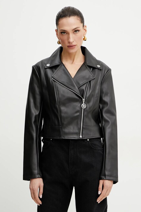 Guess geaca ramones CLEMENCE femei, culoarea negru, de tranzitie, W5RL22 WE480