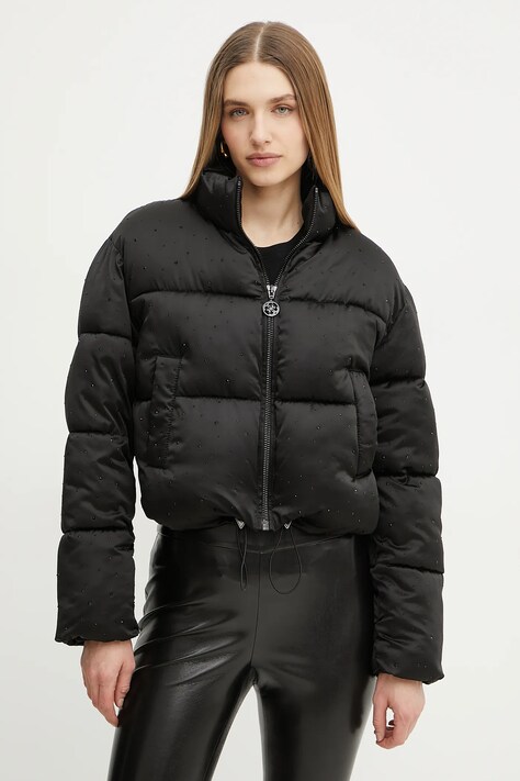 Bunda Guess ANTONIA černá barva, zimní, oversize, W5RL04 WGVD2