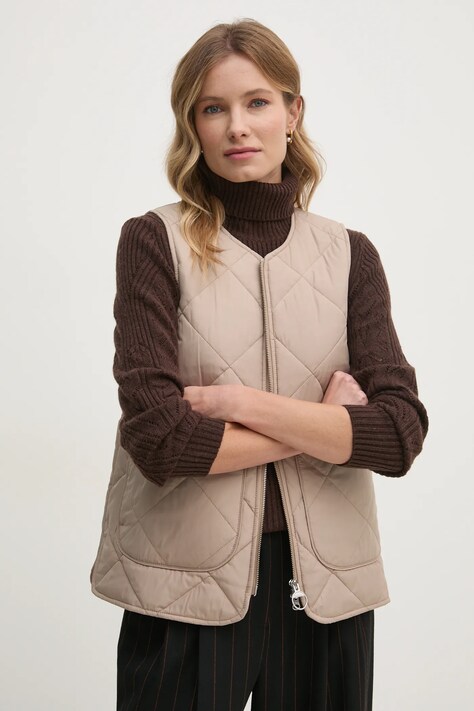 Безрукавка Barbour жіноча колір бежевий перехідна LGI0189BE33