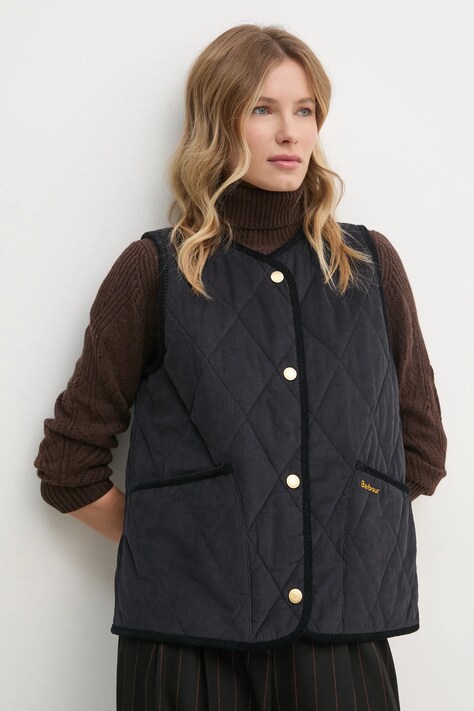 Barbour vestă din bumbac culoarea albastru marin, de tranzitie, LGI0192NY91