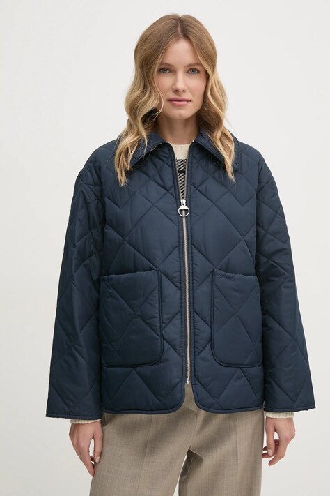 Barbour geaca femei, culoarea albastru marin, de tranzitie, oversize, LQU1799NY51