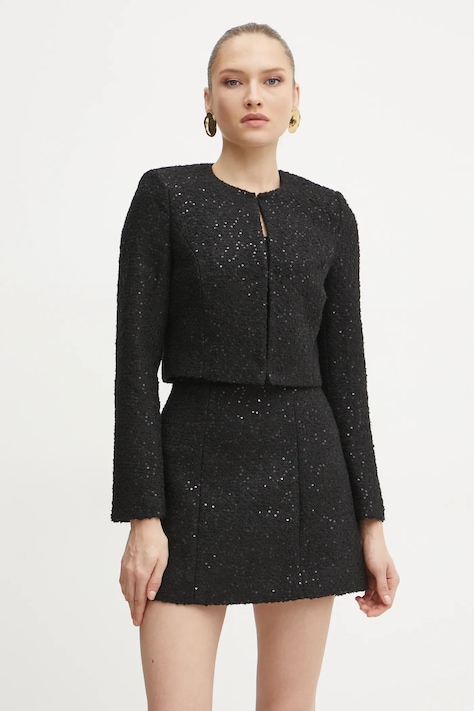 Сако Marciano Guess BOUCLE в черно с едно копче с изчистен дизайн 5RGN18 7261A