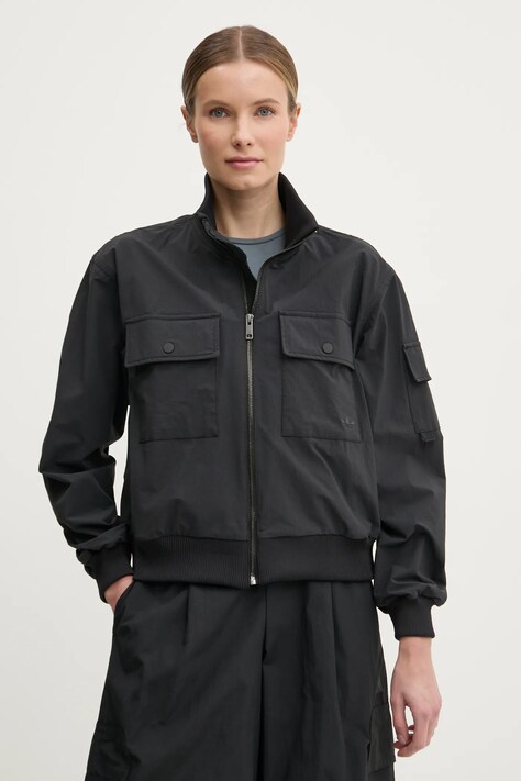 adidas Originals geacă Essential femei, culoarea negru, de tranziție, JD4792
