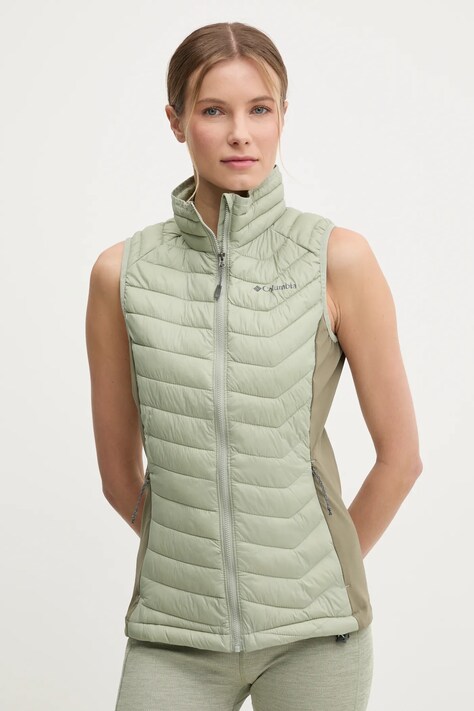 Columbia vesta sport Powder Pass culoarea verde, de tranzitie, 2126132