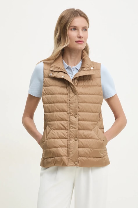 Brezrokavnik s puhom Gant ženski, bež barva, 4700280