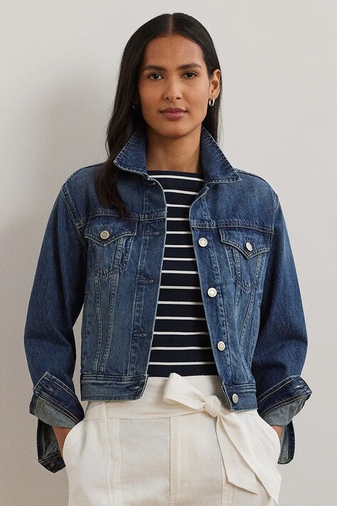 Bavlnená rifľová bunda Lauren Ralph Lauren prechodná, 200963856