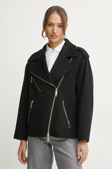 MAX&Co. geaca de lana culoarea negru, de tranzitie, 2516081011200