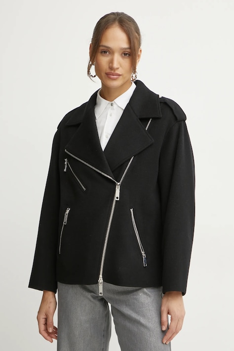 Μάλλινο μπουφάν MAX&Co. χρώμα: μαύρο, 2516081011200