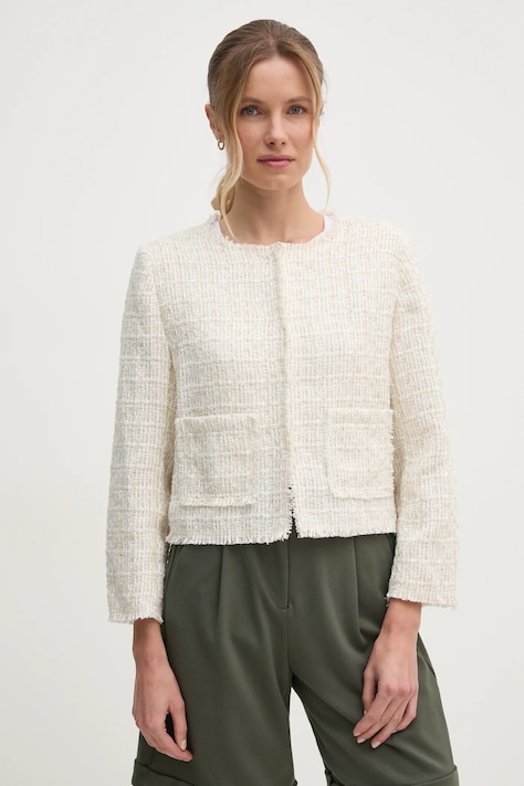 Bunda Dkny dámska, béžová farba, prechodná, DJ4J6078