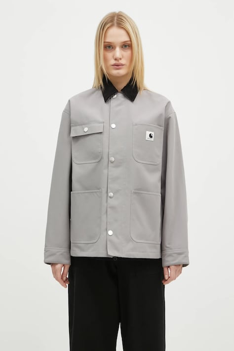 Μπουφάν Carhartt WIP Clapton Jacket χρώμα: γκρι, I034425.2NZXX