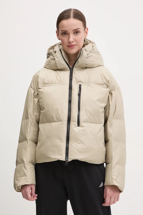 Μπουφάν adidas by Stella McCartney TrueNature χρώμα: μπεζ, JI5198