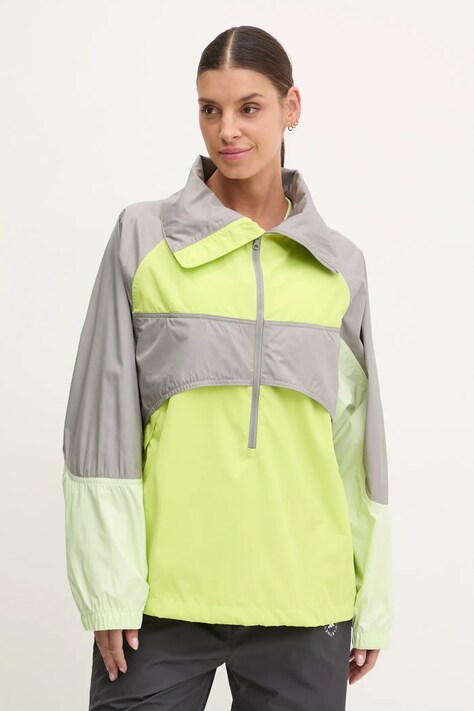 adidas by Stella McCartney wiatrówka TrueNature kolor zielony przejściowa oversize JG1068