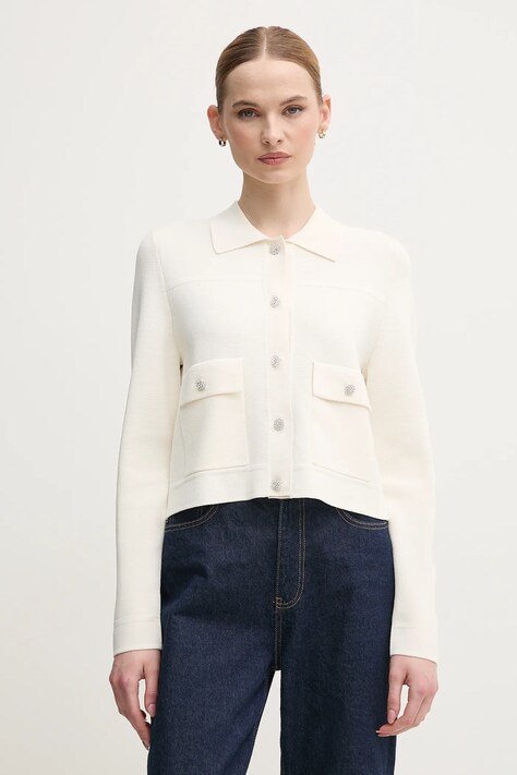 OUI cardigan femei, culoarea bej, light, 92056