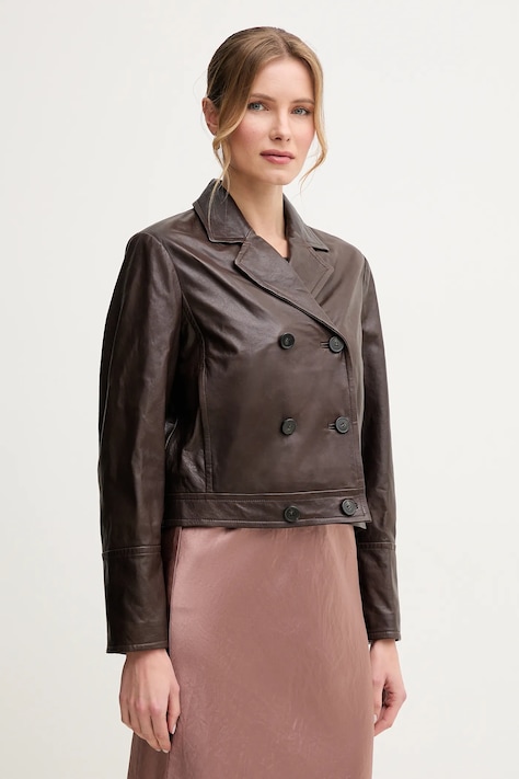 Кожено яке Weekend Max Mara в кафяво преходен модел 2515441021600