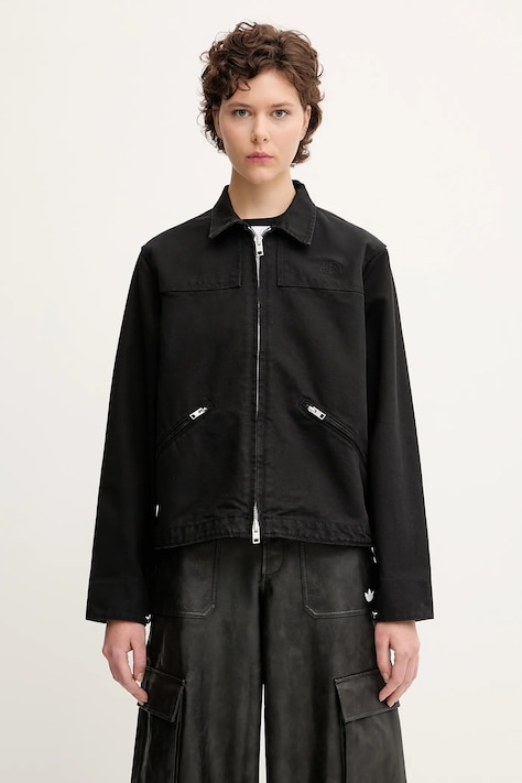 The North Face jachetă de bumbac Cedar Canvas Work culoarea negru, de tranzitie, oversize, NF0A8B99JK31