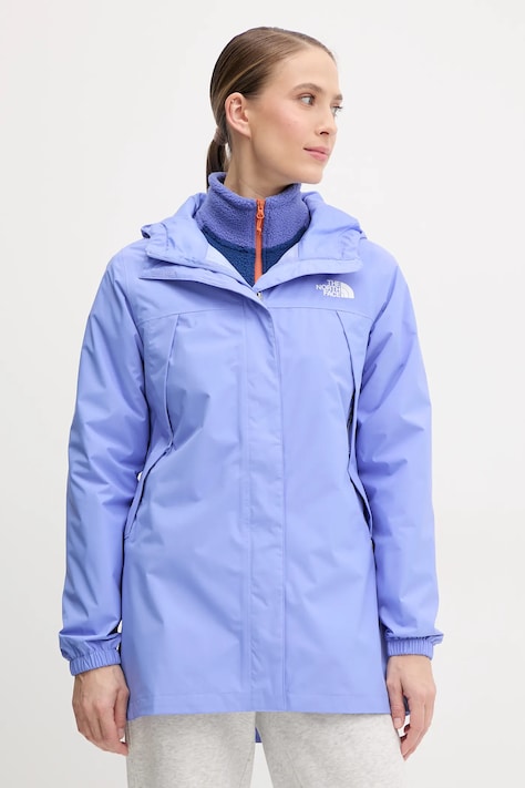 Bunda The North Face Antora Rain fialová barva, přechodná, NF0A8BKC0YI1