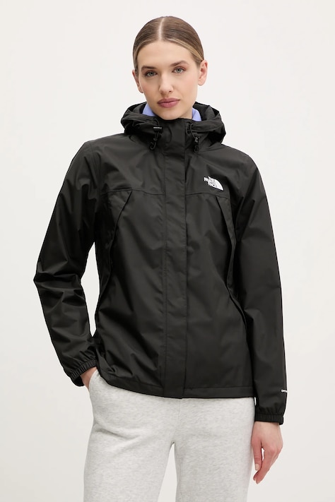 Bunda The North Face Antora Rain černá barva, přechodná, NF0A8BKDJK31
