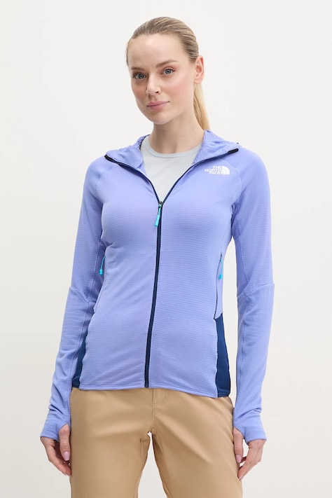 Sportovní mikina The North Face Bolt Polartec fialová barva, s kapucí, NF0A8BSZ9W91