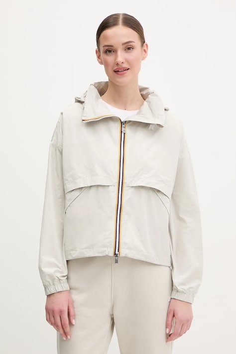 Bunda K-Way béžová barva, přechodná, K8132PW