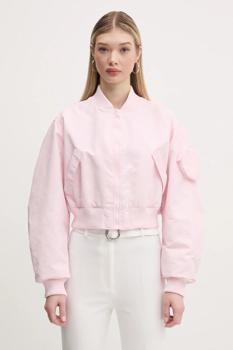 Яке бомбър Hugo Blue в розово преходен модел с уголемена кройка 50542360