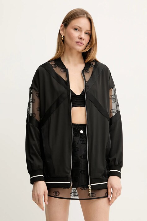 Liu Jo geacă bomber culoarea negru, de tranzitie, TA5200 TS922