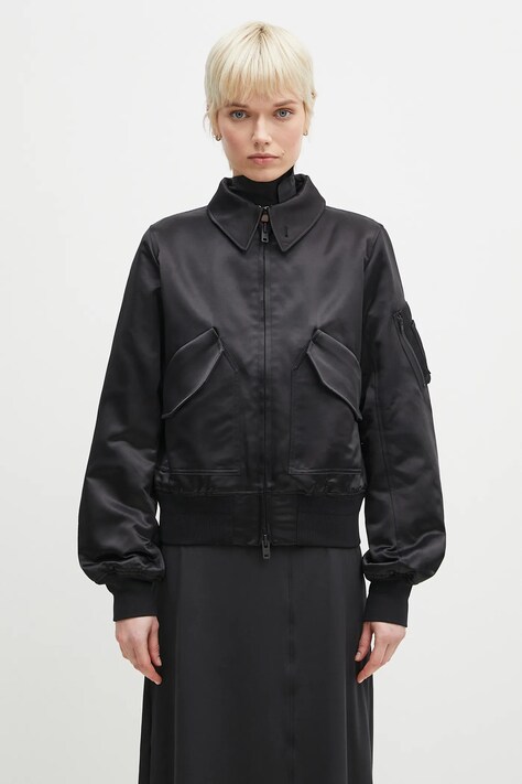 Jakna Y-3 Bomber Jacket za žene, boja: crna, za prijelazno razdoblje, JD1757