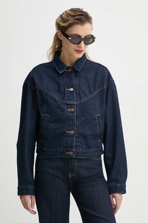Levi's geaca SHRUNKEN 90S TRCKR WSTRN culoarea albastru marin, de tranzitie, 001WO