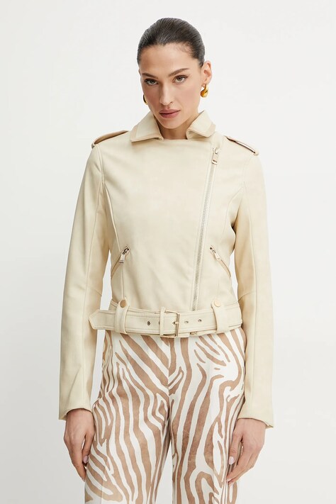 Guess geacă ramones culoarea bej, de tranzitie, W5GL30 WHA90