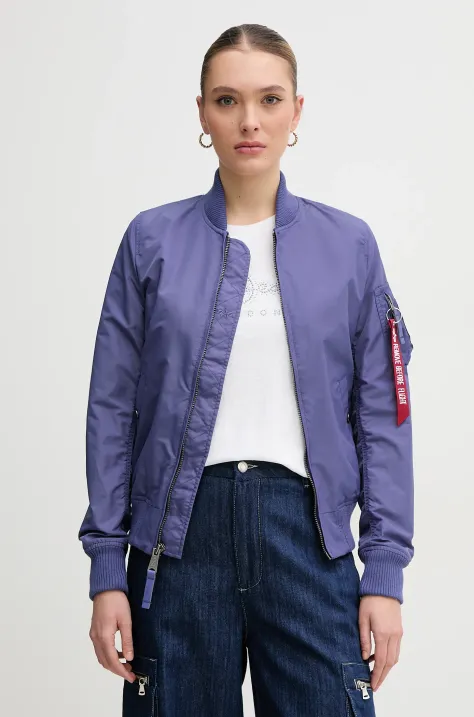 Alpha Industries geaca MA-1 TT Wmn culoarea violet, de tranzitie, 141041