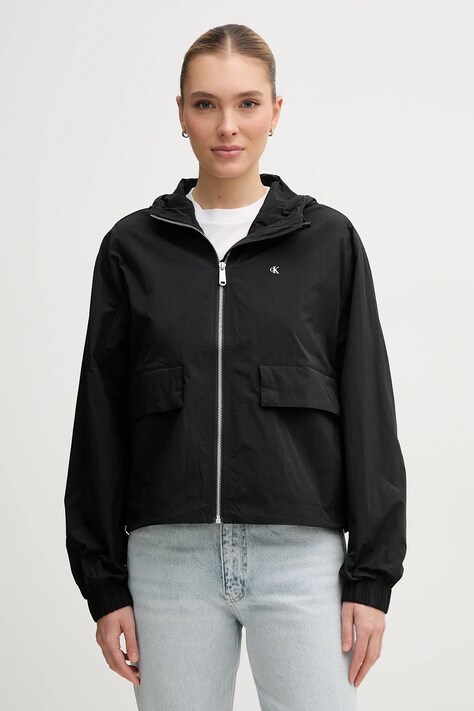 Bunda Calvin Klein Jeans čierna farba, prechodná, J20J225210