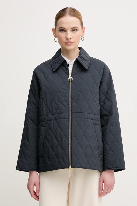 Jakna Barbour Clarissa boja: tamno plava, za prijelazno razdoblje, oversize, LQU1816NY91