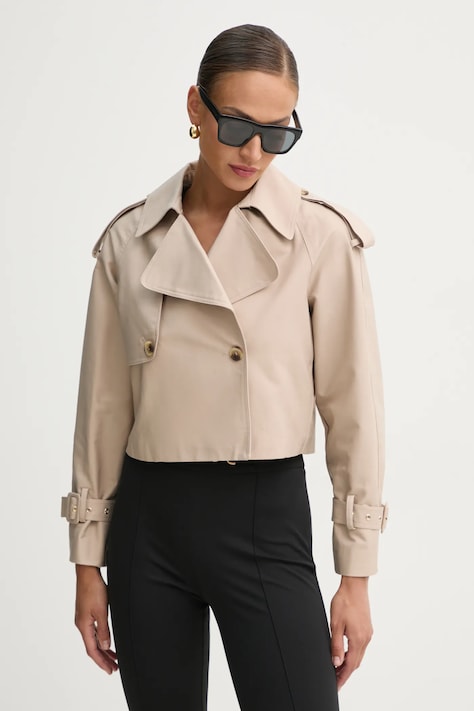 Fracomina impermeabile di cotone colore beige FR25SC7001W76401