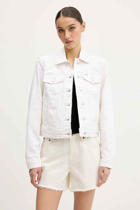 Дънково яке Tommy Jeans в бежово преходен модел DW0DW20121