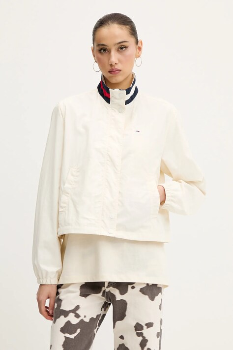 Куртка Tommy Jeans цвет бежевый переходная oversize DW0DW20439