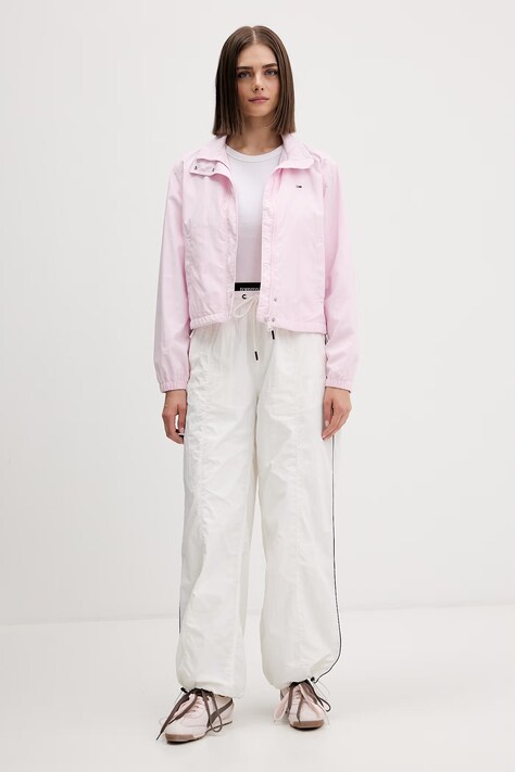 Tommy Jeans přechodová bunda dámská růžová DW0DW20439