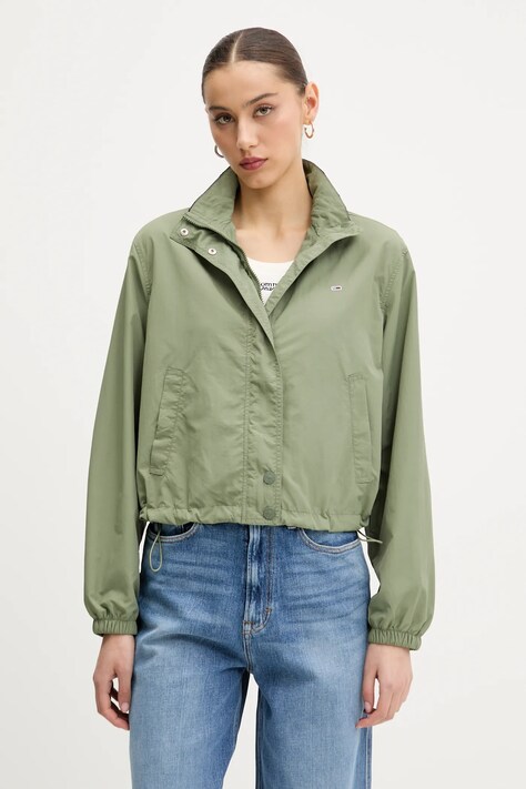 Куртка Tommy Jeans цвет зелёный переходная oversize DW0DW20439