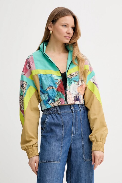 Just Cavalli geacă culoarea turcoaz, de tranzitie, 78PAS415 CQDS2