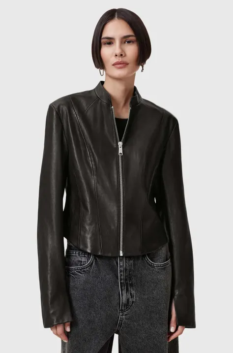 AllSaints kurtka skórzana SADLER kolor czarny przejściowa W139LB