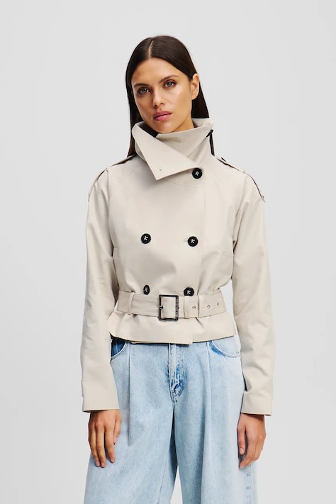 Bunda Karl Lagerfeld béžová barva, přechodná, A2W15013