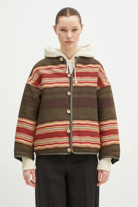WMV reversible wool-blend down jacket Liner Jkt Jacquard Blanket green color 325105013006
