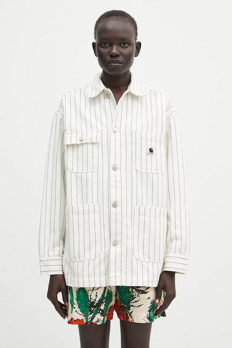 Carhartt WIP cotton jacket Hendry Coat beige color I034847