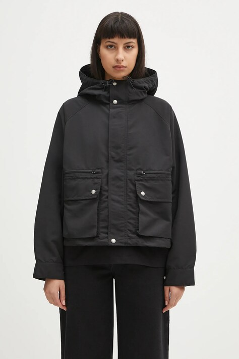 Jakna Carhartt WIP Irwin Jacket boja: crna, za prijelazno razdoblje, oversize, I034501