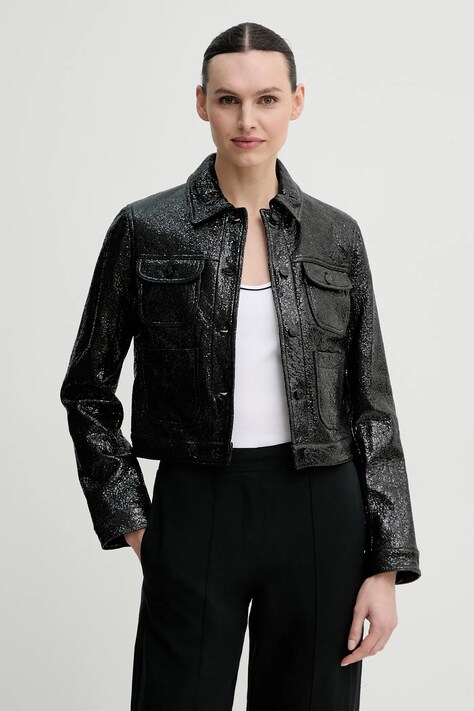 The Kooples geaca culoarea negru, de tranzitie, FBLO30018K