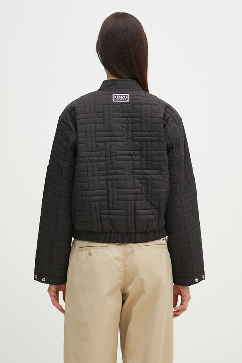 Kenzo kurtka kolor czarny przejściowa oversize FF52BL1859NM.99