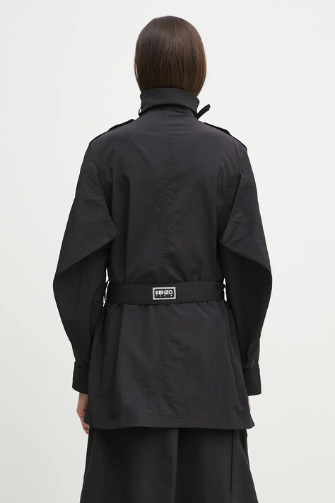Kenzo palton femei, culoarea negru, de tranzitie, desfacut, FF52MA2269OK.99