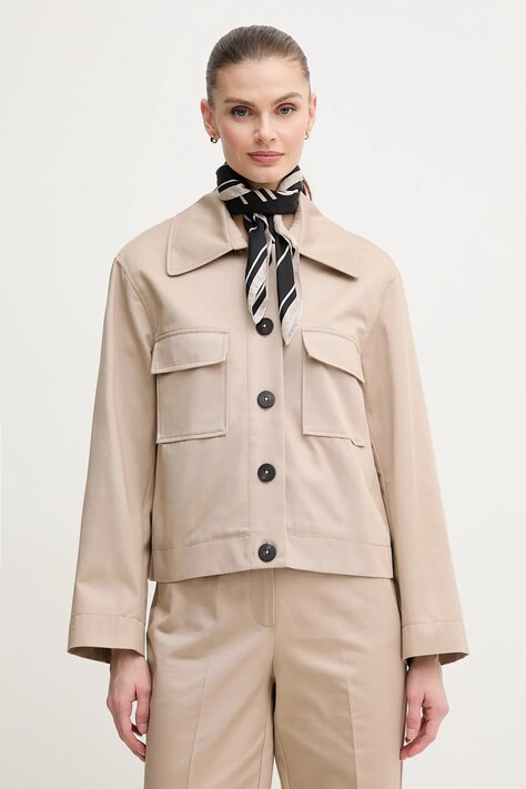 Pedro del Hierro jacheta de bumbac culoarea bej, de tranzitie, 6759164