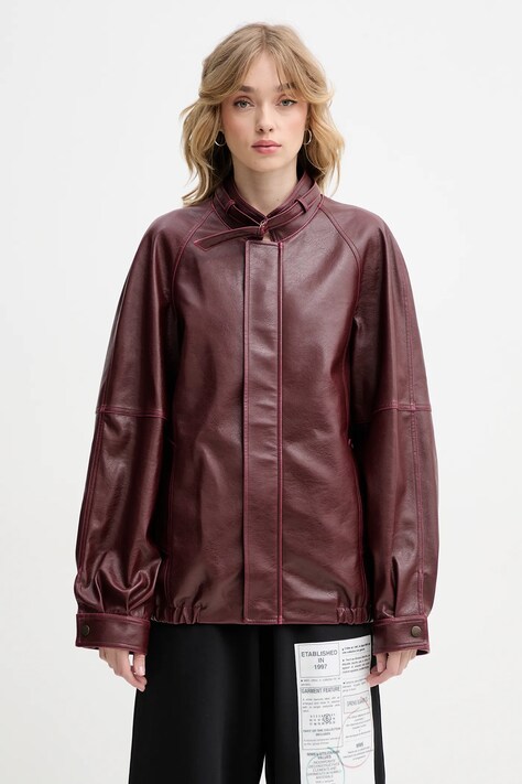 MM6 Maison Margiela geacă culoarea bordo, de tranzitie, S62AN0148
