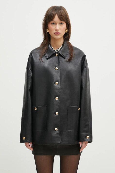 Яке Anine Bing Luca Jacket в черно преходен модел с уголемена кройка A.01.11029