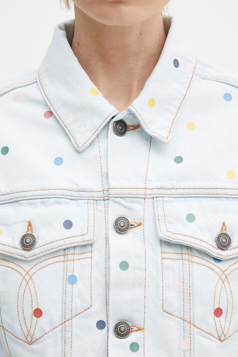 Бавовняна джинсова куртка Fiorucci Confetti Dot Cropped Denim — фото 5