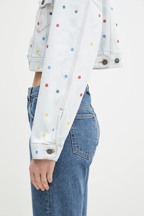 Бавовняна джинсова куртка Fiorucci Confetti Dot Cropped Denim — фото 6